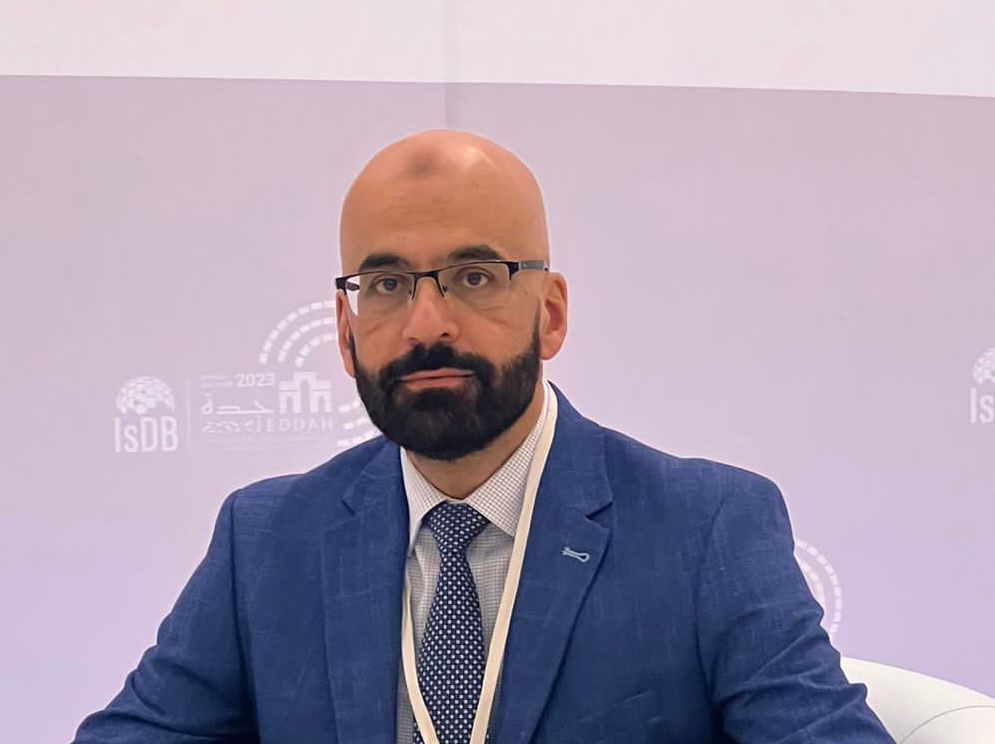 Othman Moqbel at a conference in Jeddah, in a photograph published by Al Jazeera in 2023